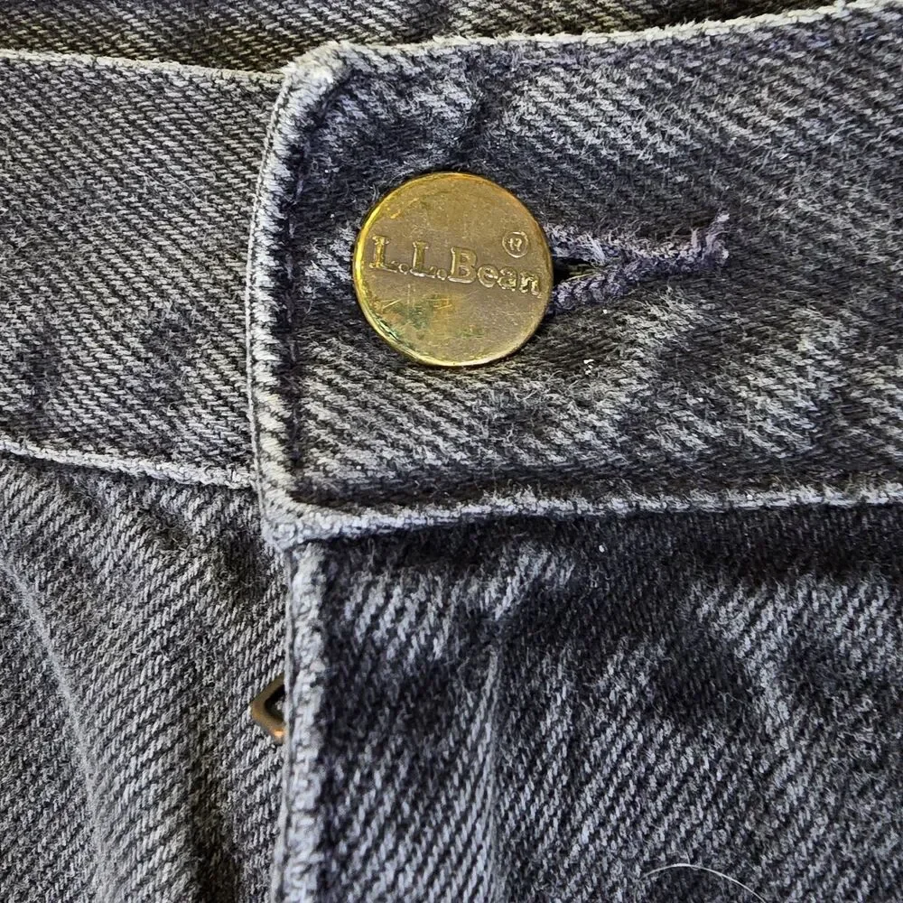 LL Bean Jeans Classic Womens 18 Petite Charcoal Black Denim Mom Cowgirl Y2K - Picture 3 of 10